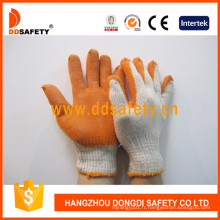 Coton tricoté avec des gants en latex orange Dkl312